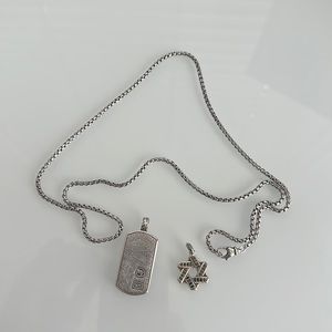 David Yurman Chevron Tag and Black Diamond Star of David